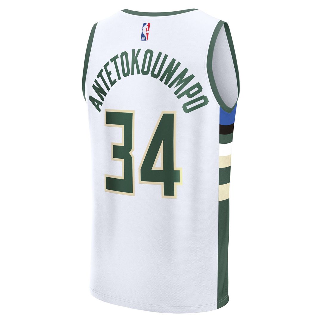 Giannis Antetokounmpo Milwaukee Bucks Fanatics Fast Break Replica Player Jersey - Association Edition - White | NBA Fan Gear