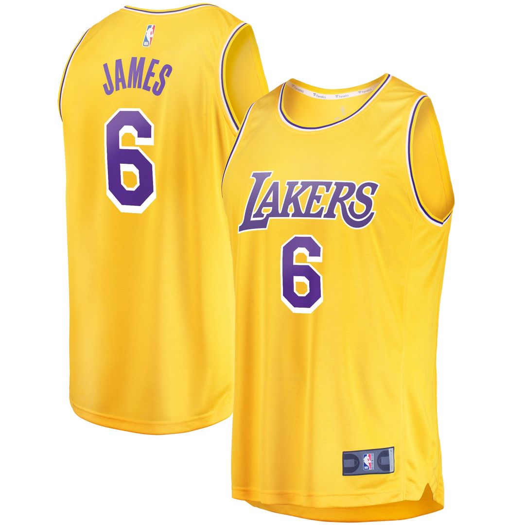 LeBron James Los Angeles Lakers Fanatics 2021/ 22 Fast Break Replica Jersey - Icon Edition - Gold | NBA Fan Gear