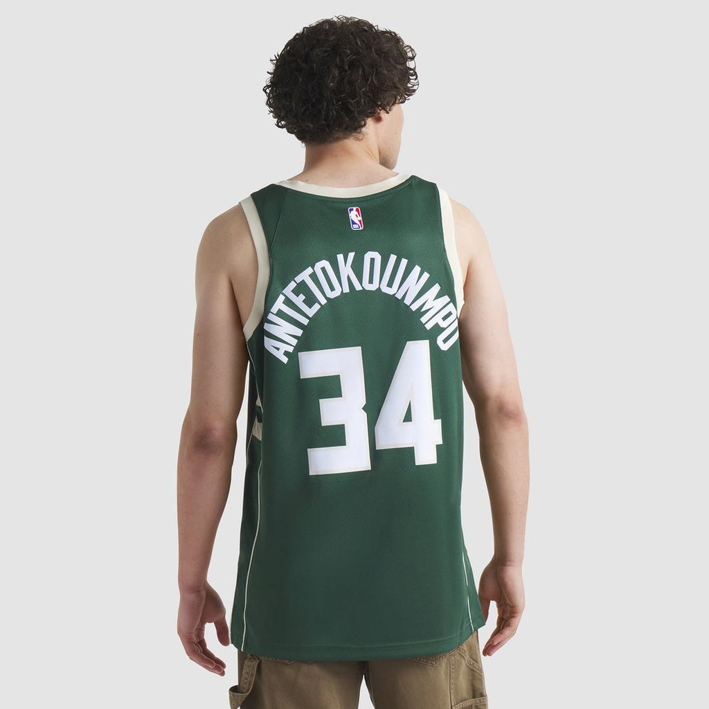 Giannis Antetokounmpo Milwaukee Bucks Nike Unisex Swingman Jersey - Icon Edition - Hunter Green | NBA Fan Gear