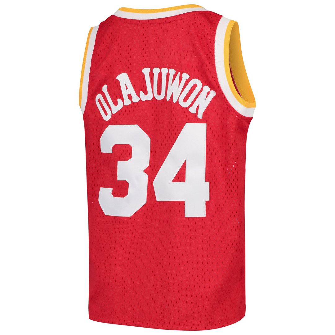 Hakeem Olajuwon Houston Rockets Mitchell & Ness Youth 1996/ 97 Hardwood Classics Swingman Jersey - Red | NBA Fan Gear