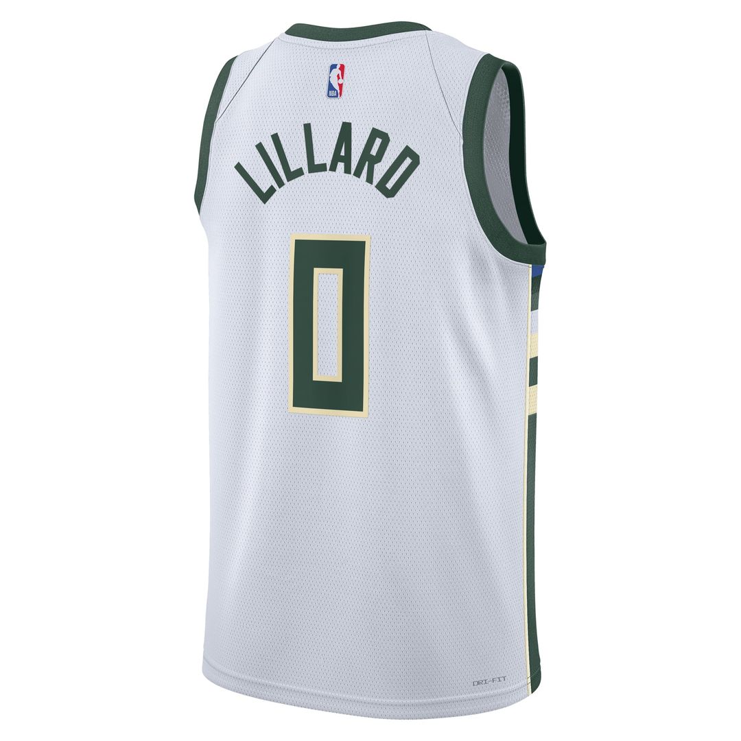 Damian Lillard Milwaukee Bucks Nike Unisex Fear The Deer Swingman Player Jersey - Association Edition - White | NBA Fan Gear