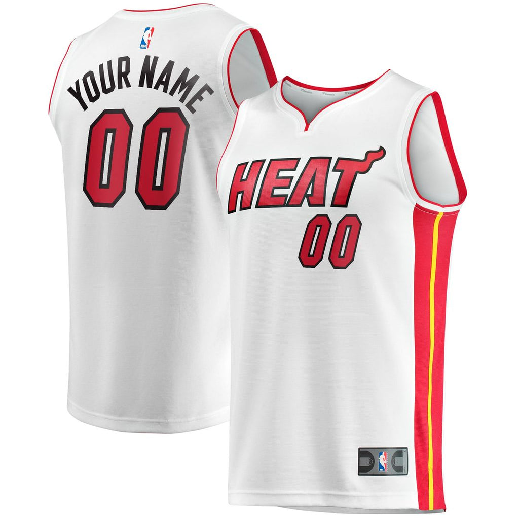 Miami Heat Fanatics Fast Break Custom Replica Jersey - Association Edition - White | NBA Fan Gear