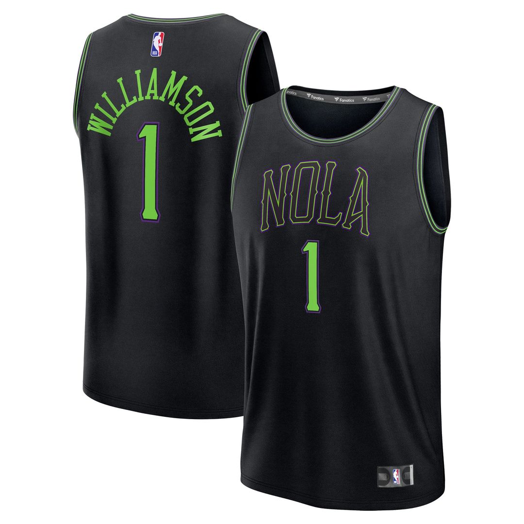Zion Williamson New Orleans Pelicans Fanatics Youth Fast Break Jersey - City Edition - Black | NBA Fan Gear