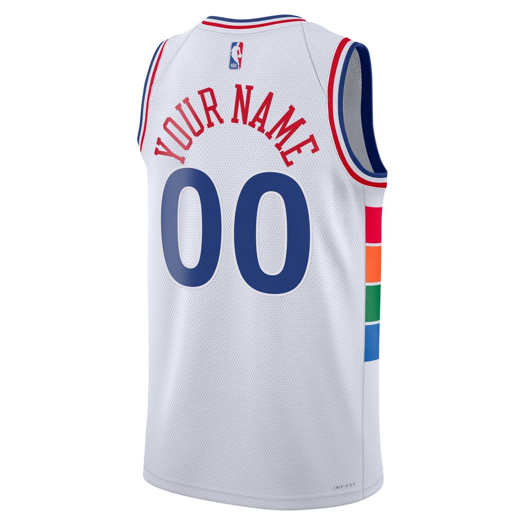 Philadelphia 76ers Nike Unisex 2024/ 25 Custom Swingman Jersey - City Edition - White | NBA Fan Gear