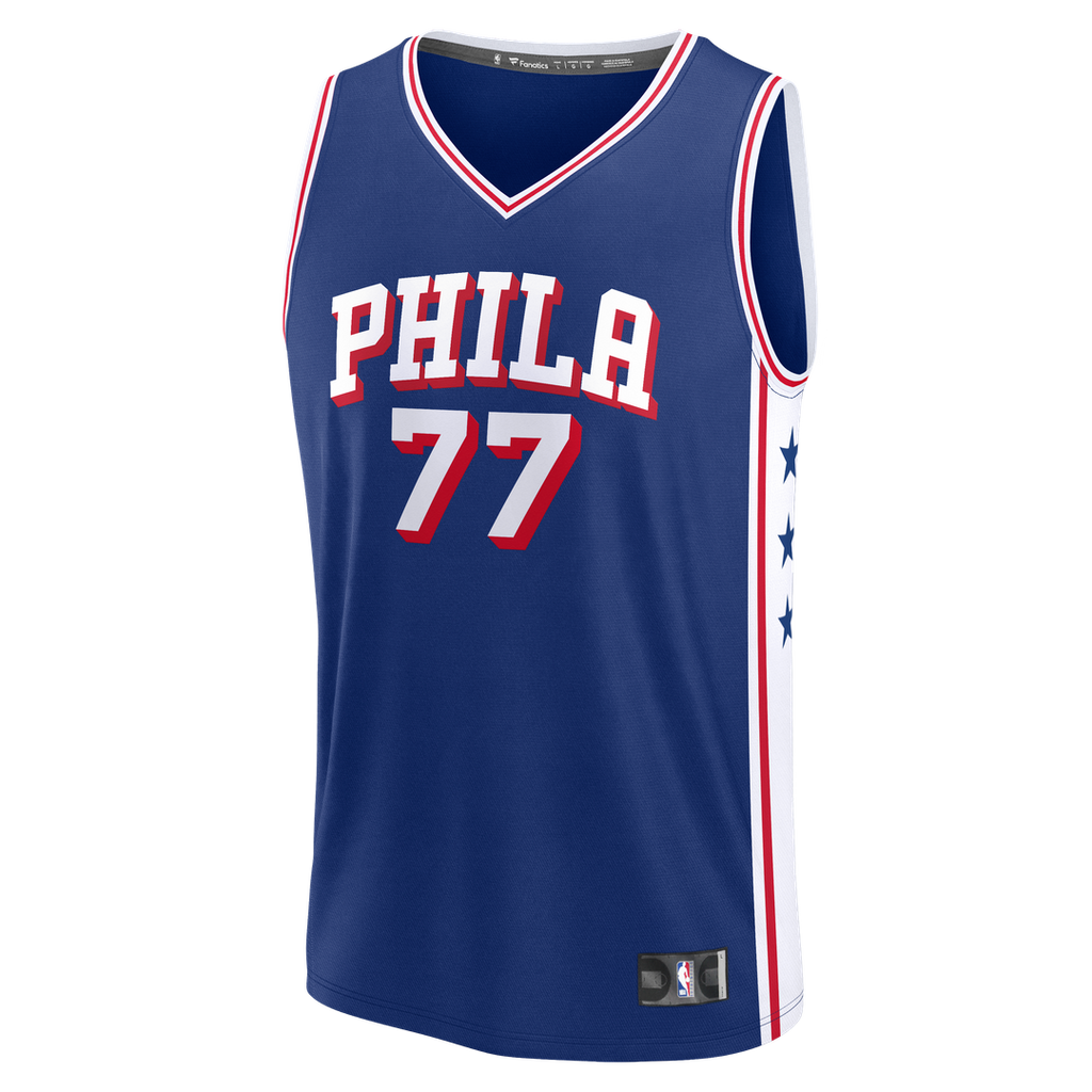 VJ Edgecombe Philadelphia 76ers Fanatics Fast Break Jersey - Royal - Icon Edition | NBA Fan Gear