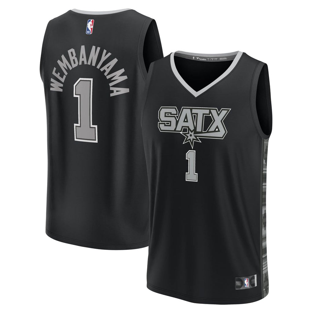 Victor Wembanyama San Antonio Spurs Fanatics Youth Fast Break Player Jersey - Statement Edition - Black | NBA Fan Gear