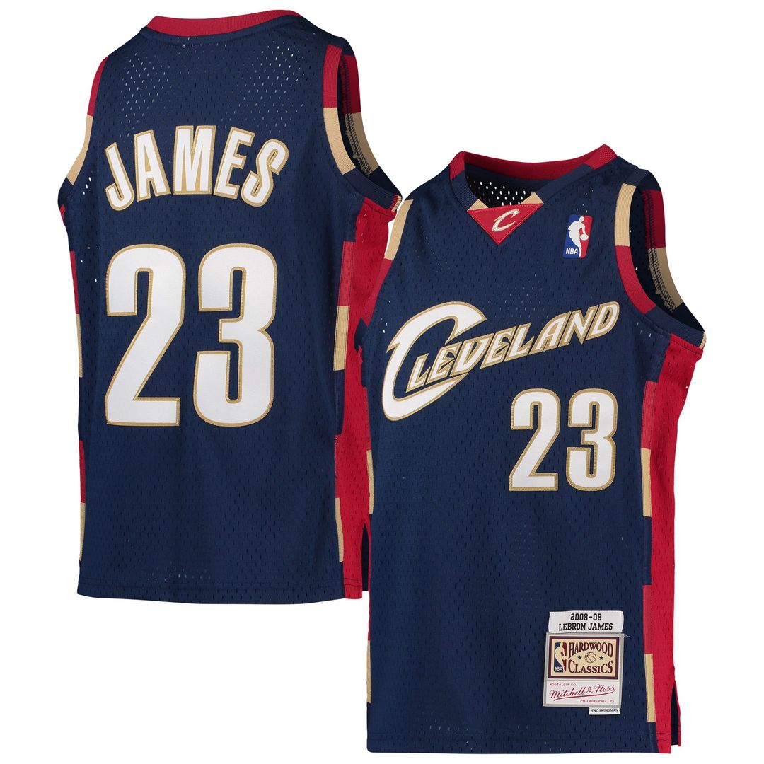 LeBron James Cleveland Cavaliers Mitchell & Ness Youth 2008-09 Hardwood Classics Swingman Jersey - Navy | NBA Fan Gear