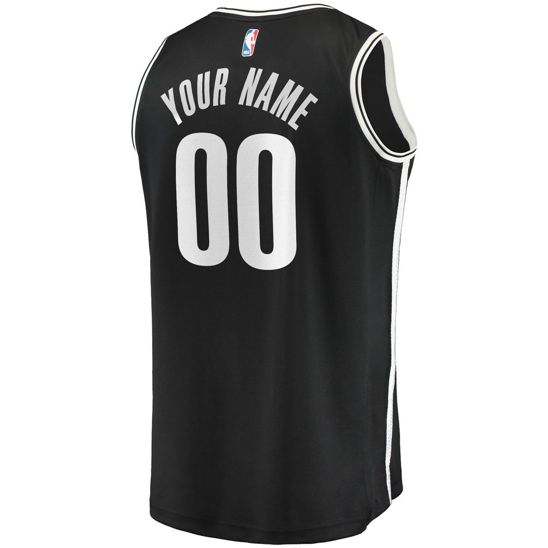 Brooklyn Nets Fanatics Fast Break Custom Replica Jersey Black - Icon Edition | NBA Fan Gear