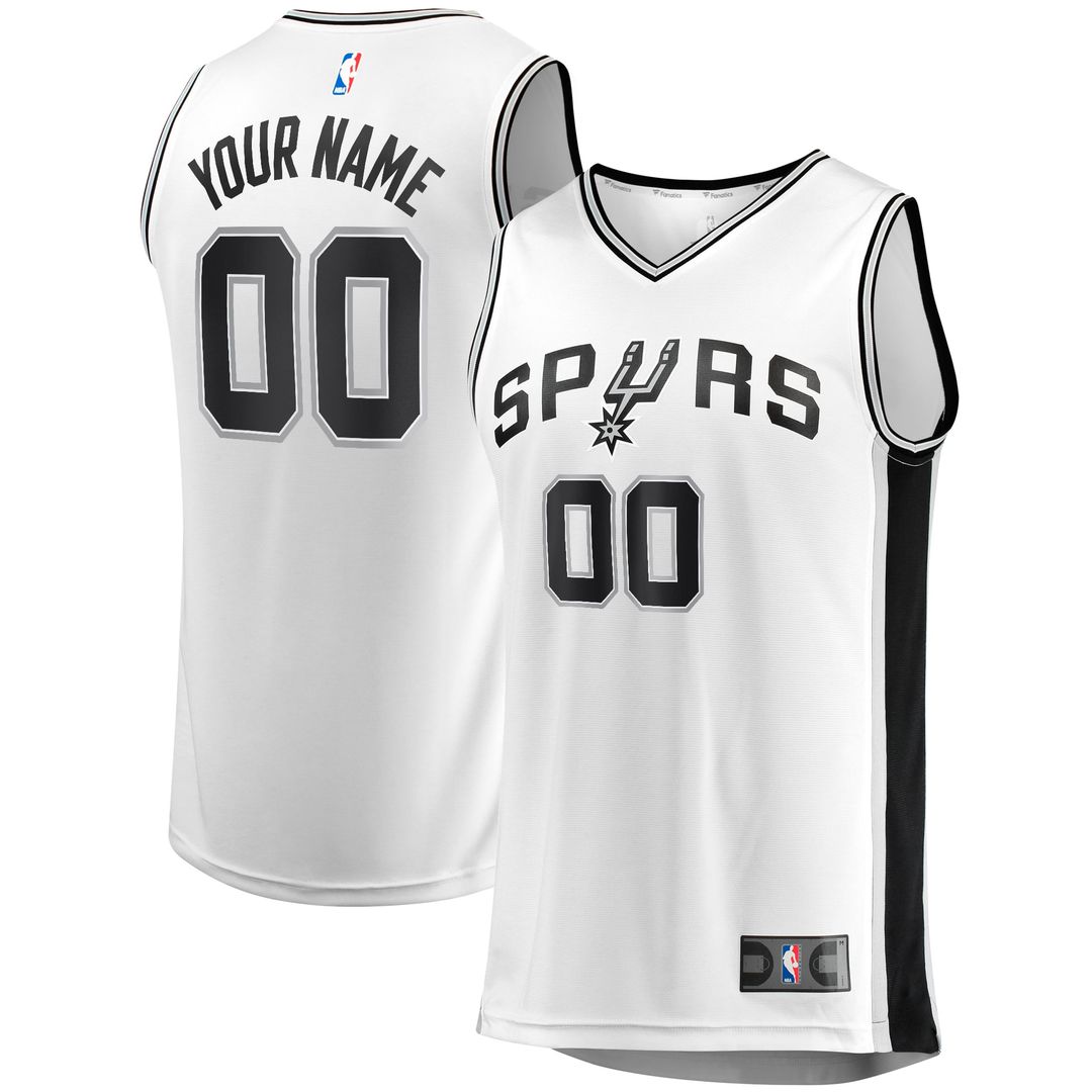 San Antonio Spurs Fanatics Youth Fast Break Replica Custom Jersey - Association Edition - White | NBA Fan Gear