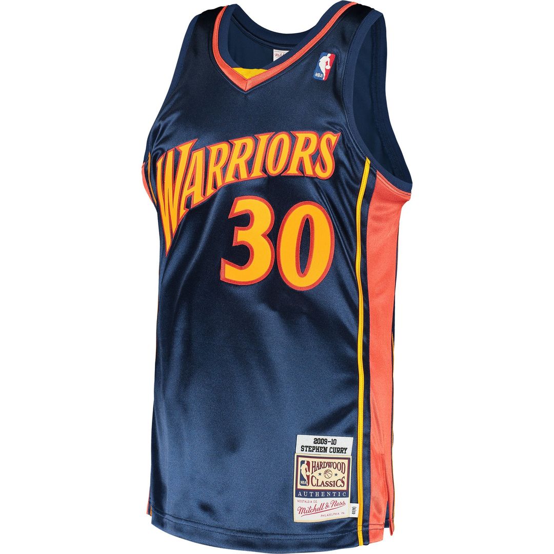 Stephen Curry Golden State Warriors Mitchell & Ness 2009/ 10 Hardwood Classics Authentic Jersey - Navy | NBA Fan Gear