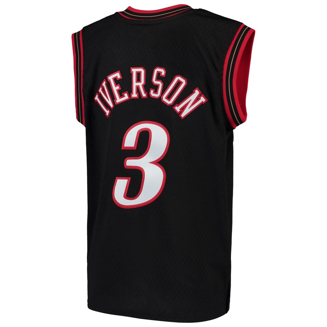 Allen Iverson Philadelphia 76ers Mitchell & Ness Youth 1996/ 97 Hardwood Classics Swingman Throwback Jersey - Red | NBA Fan Gear