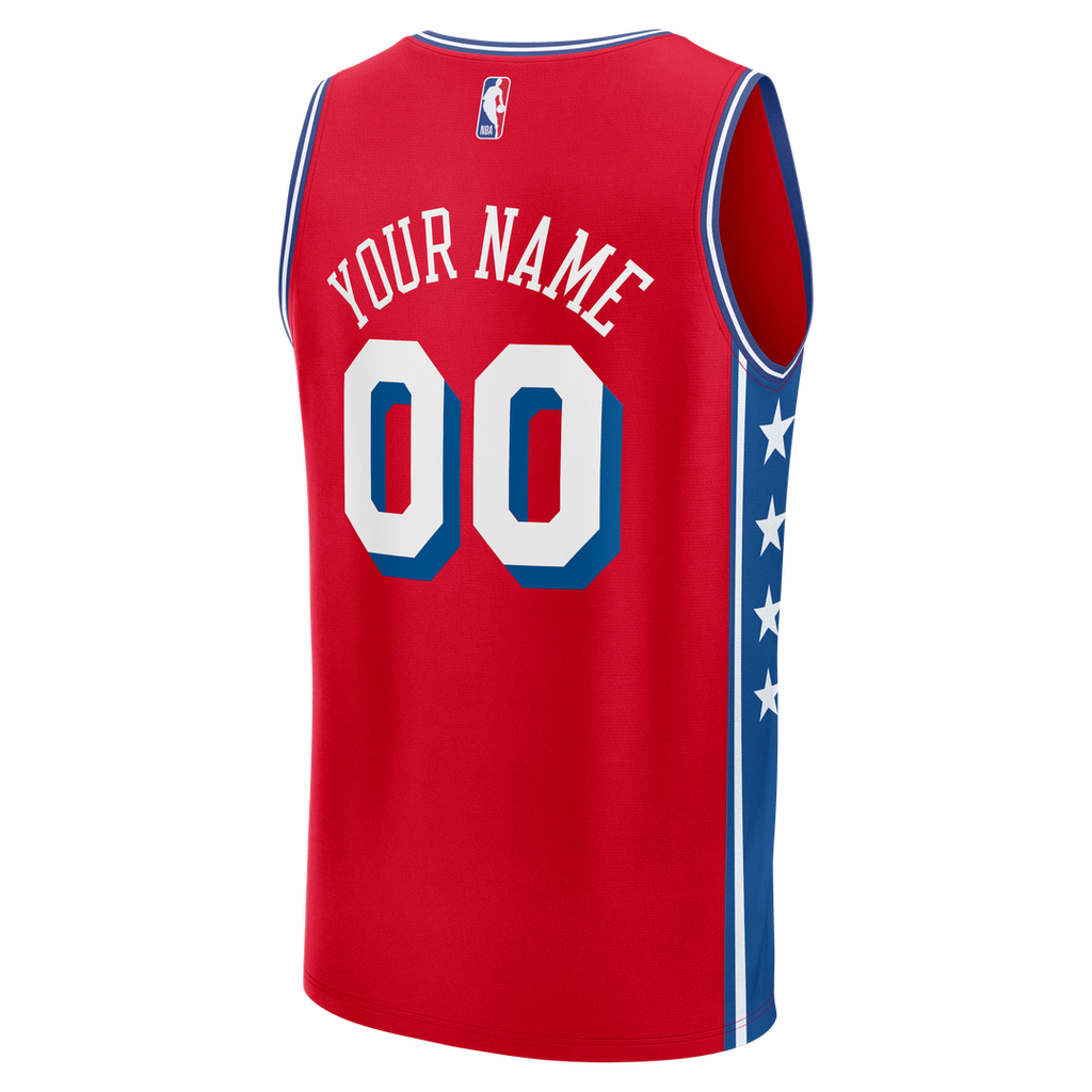 Philadelphia 76ers Fanatics Fast Break Custom Jersey - Icon Edition - Blue | NBA Fan Gear