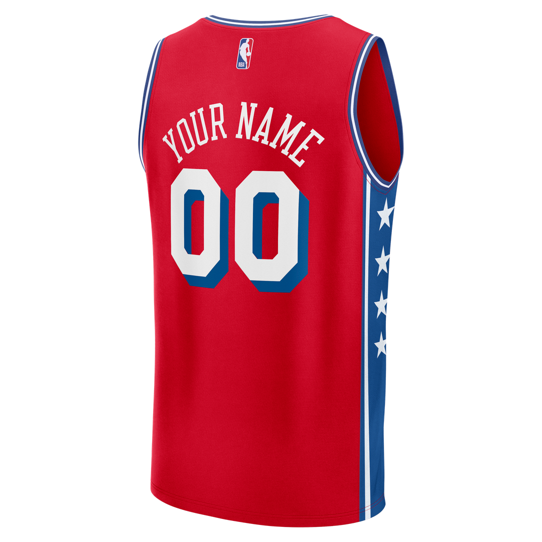 Philadelphia 76ers Fanatics Fast Break Custom Jersey - Icon Edition - Red | NBA Fan Gear