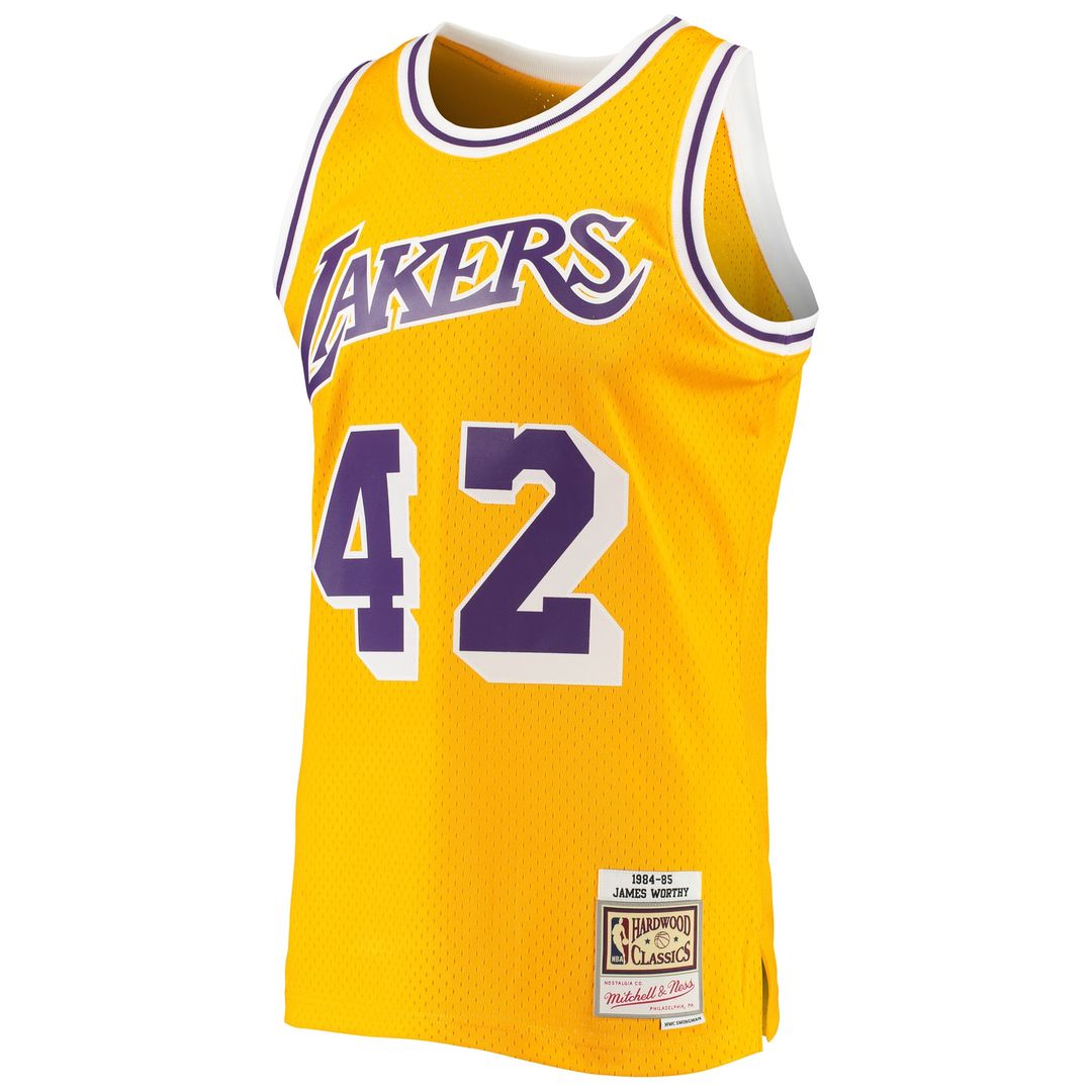 James Worthy Los Angeles Lakers Mitchell & Ness 1984/ 85 Hardwood Classics Swingman Jersey - Gold | NBA Fan Gear