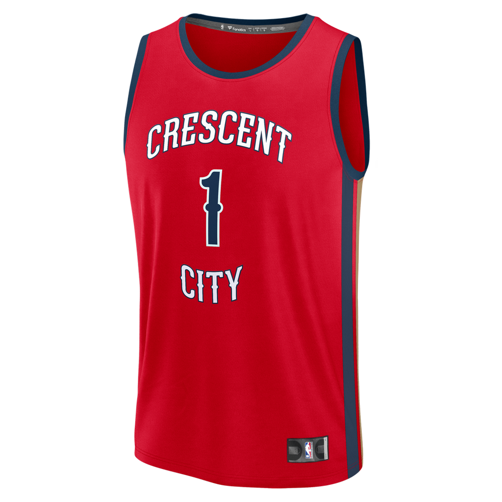 Zion Williamson New Orleans Pelicans Fanatics Youth Fast Break Player Jersey - Statement Edition - Red | NBA Fan Gear