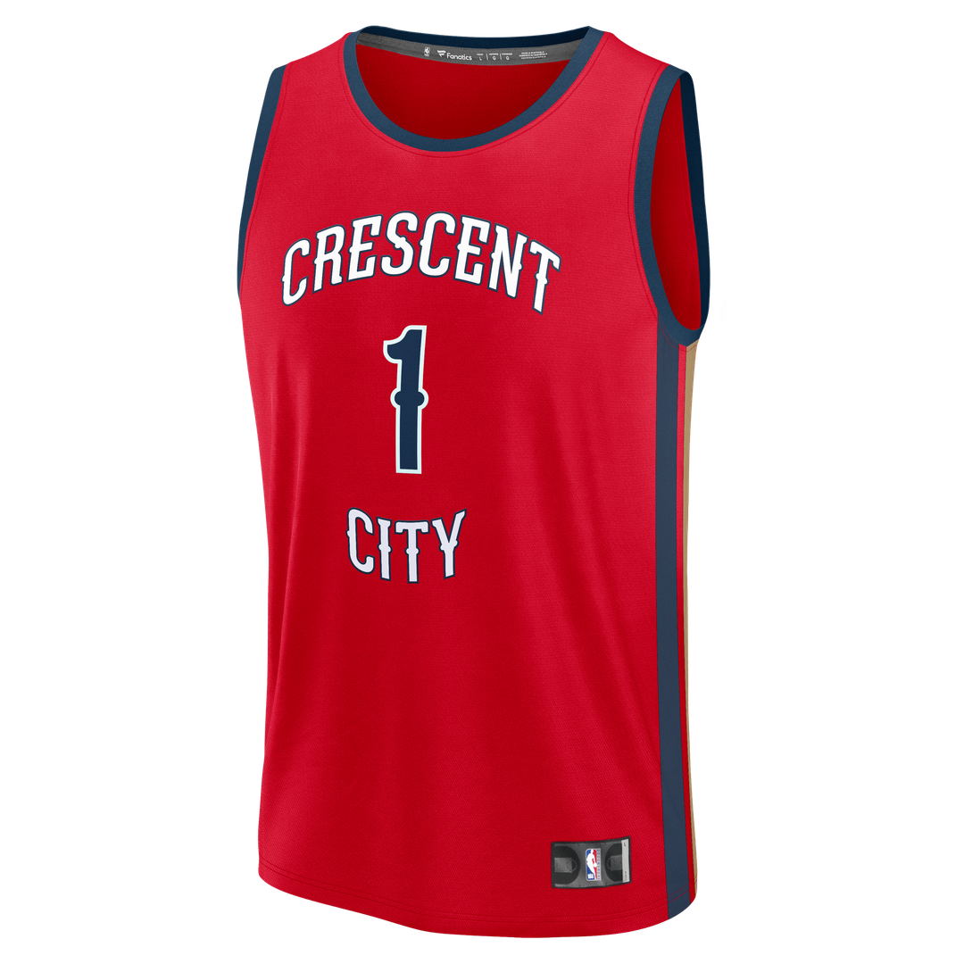 Zion Williamson New Orleans Pelicans Fanatics Youth Fast Break Player Jersey - Statement Edition - Red | NBA Fan Gear