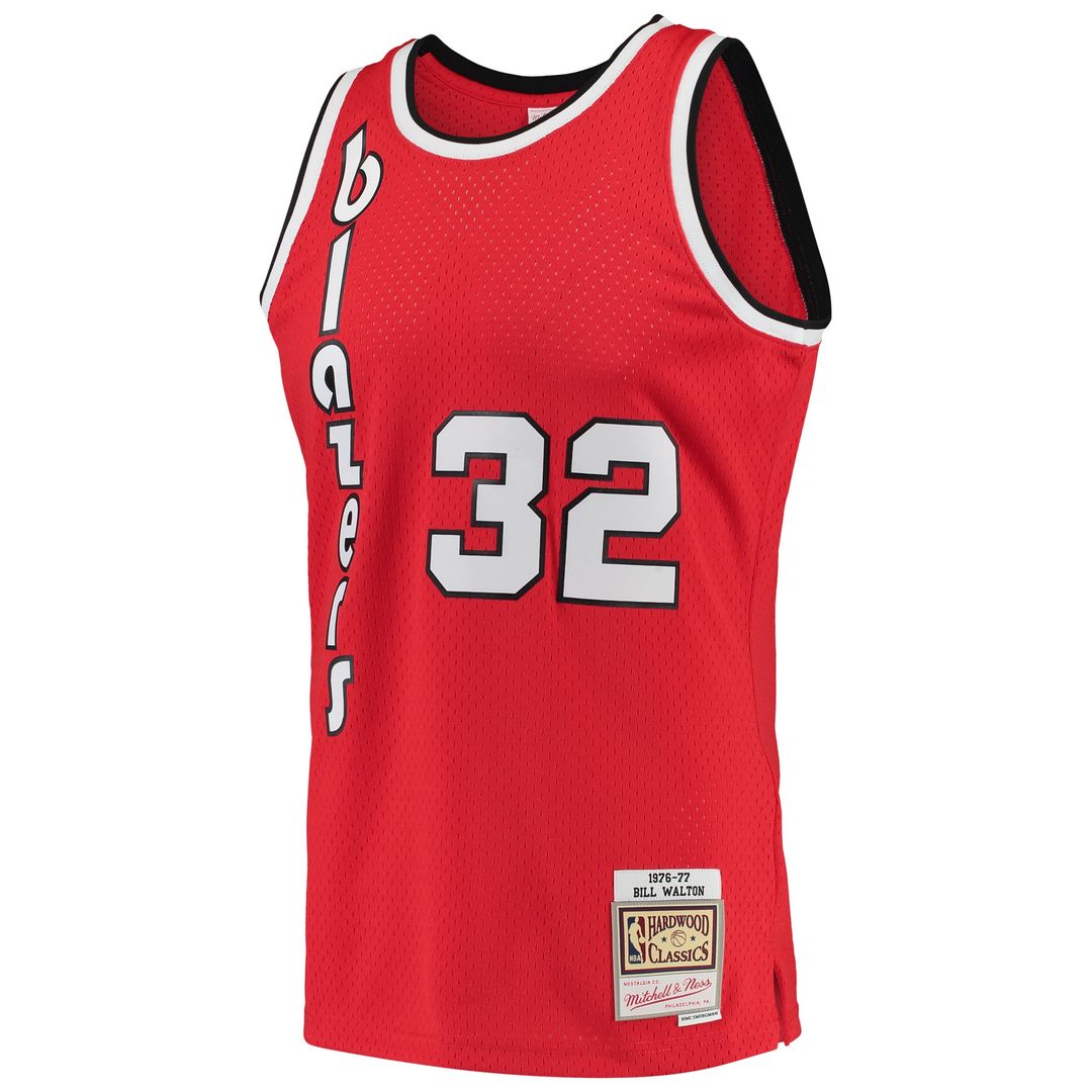 Bill Walton Portland Trail Blazers Mitchell & Ness 1976/ 77 Hardwood Classics Swingman Jersey - Red | NBA Fan Gear