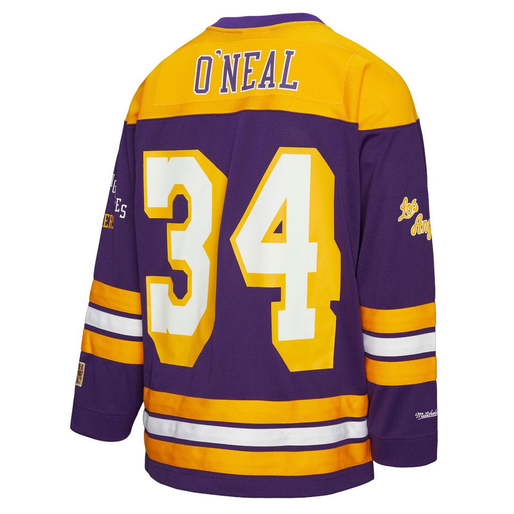 Shaquille O'Neal Los Angeles Lakers Mitchell & Ness Unisex Maxxed Out Fashion Hockey Jersey - Purple | NBA Fan Gear