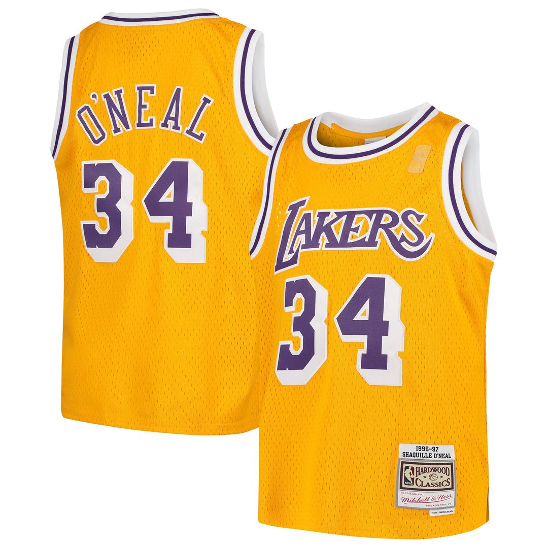 Shaquille O'Neal Los Angeles Lakers Mitchell & Ness Youth Swingman Throwback Jersey - Gold | NBA Fan Gear