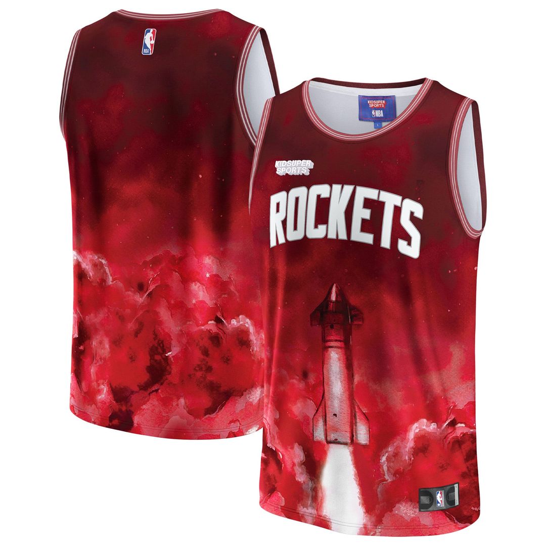 Houston Rockets NBA & KidSuper Studios by Fanatics Unisex Hometown Jersey - Red | NBA x KidSuper Fan Gear