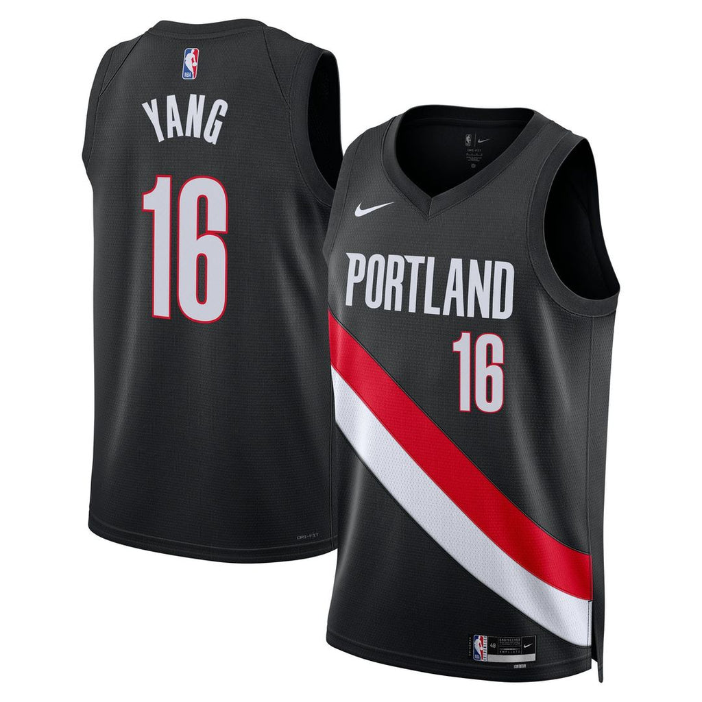 Yang Hansen Portland Trail Blazers Nike Unisex Swingman Jersey - Icon Edition - Black | NBA Fan Gear