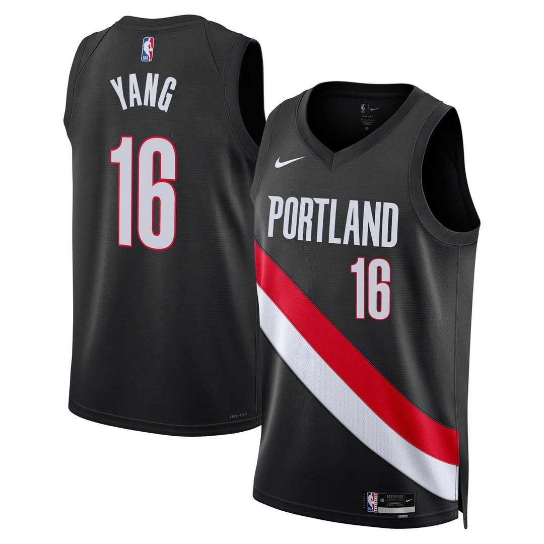 Yang Hansen Portland Trail Blazers Nike Unisex Swingman Jersey - Icon Edition - Black | NBA Fan Gear