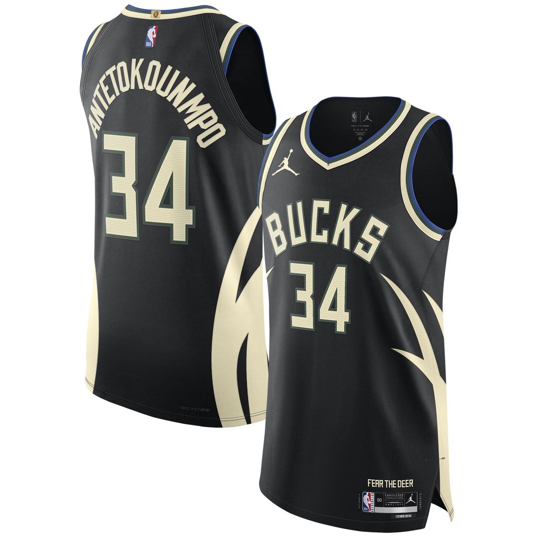 Giannis Antetokounmpo Milwaukee Bucks Jordan Brand Authentic Player Jersey - Statement Edition - Black | NBA Fan Gear