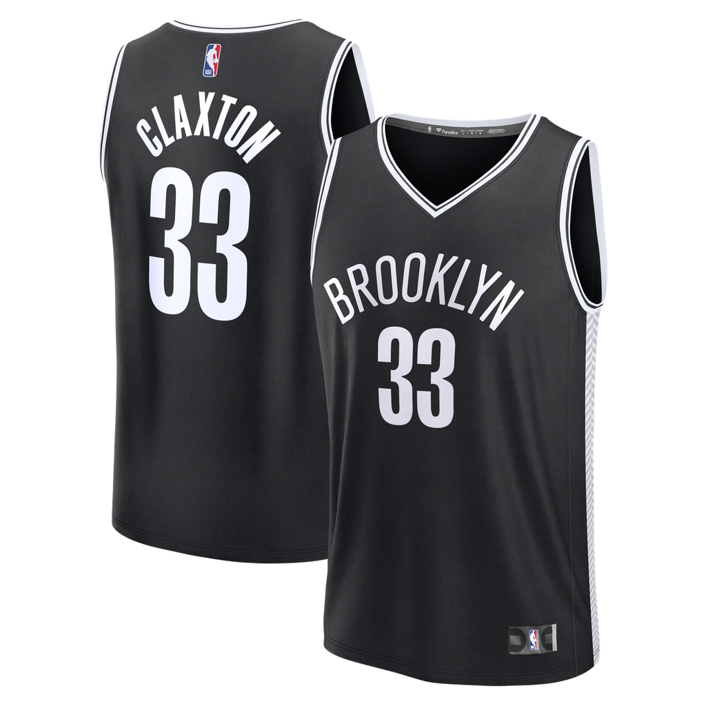Nic Claxton Brooklyn Nets Fanatics Fast Break Replica Jersey - Black - Icon Edition | NBA Fan Gear