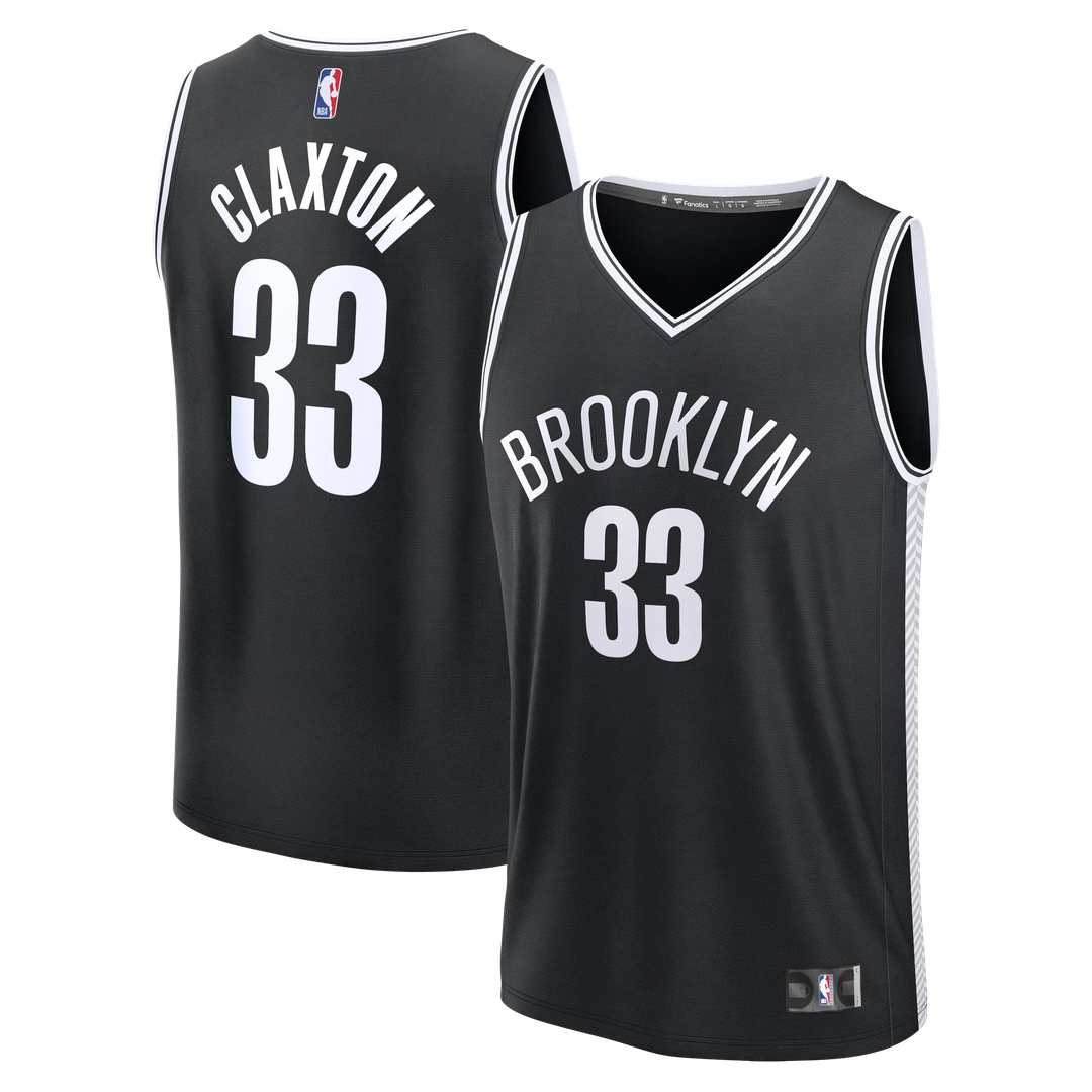 Nic Claxton Brooklyn Nets Fanatics Fast Break Replica Jersey - Black - Icon Edition | NBA Fan Gear