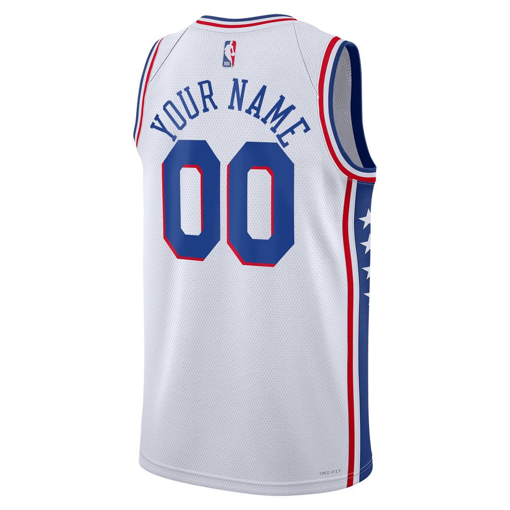 Philadelphia 76ers Nike Unisex 2022/ 23 Swingman Custom Jersey White - Association Edition | NBA Fan Gear