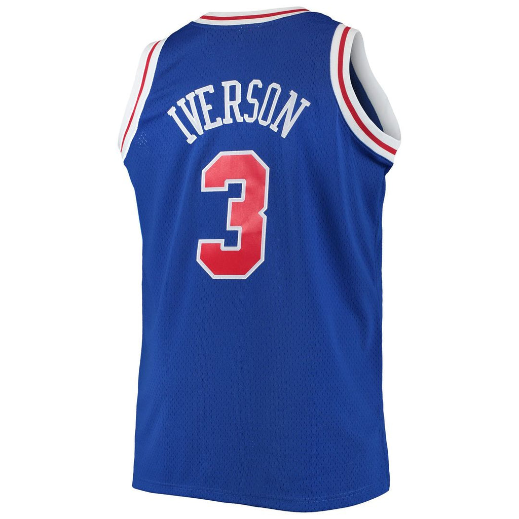 Allen Iverson Philadelphia 76ers Mitchell & Ness 1996/ 97 Big & Tall Hardwood Classics Swingman Jersey - Royal | NBA Fan Gear