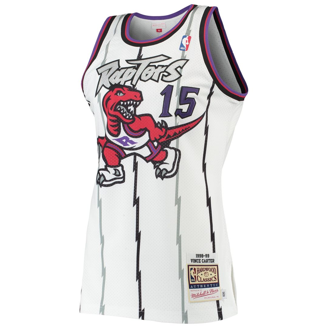 Vince Carter Toronto Raptors Mitchell & Ness 1998/ 99 Hardwood Classics Authentic Jersey - White | NBA Fan Gear