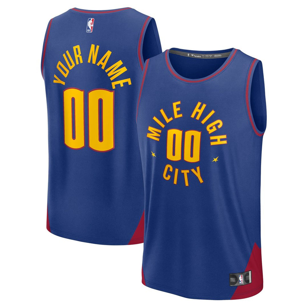 Denver Nuggets Fanatics Fast Break Custom Jersey - Statement Edition - Blue | NBA Fan Gear
