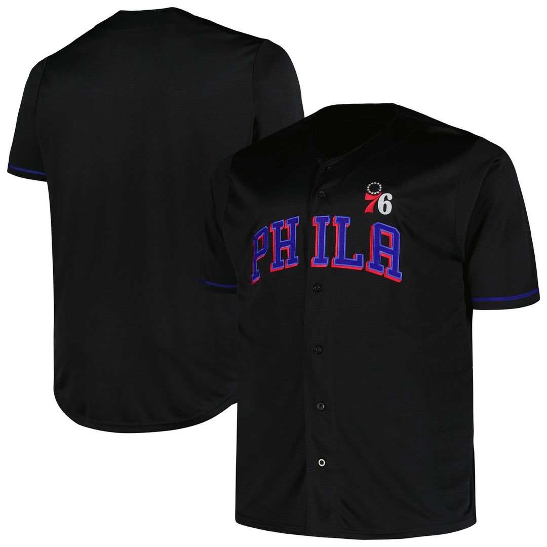 Philadelphia 76ers Profile Big & Tall Pop Jersey - Black | NBA Fan Gear