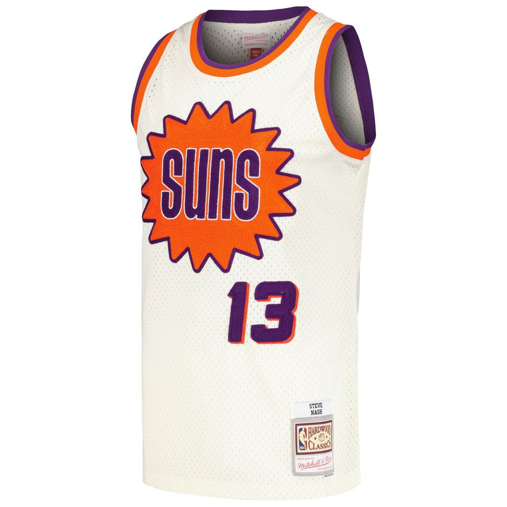Steve Nash Phoenix Suns Mitchell & Ness Chainstitch Swingman Jersey - Cream | NBA Fan Gear
