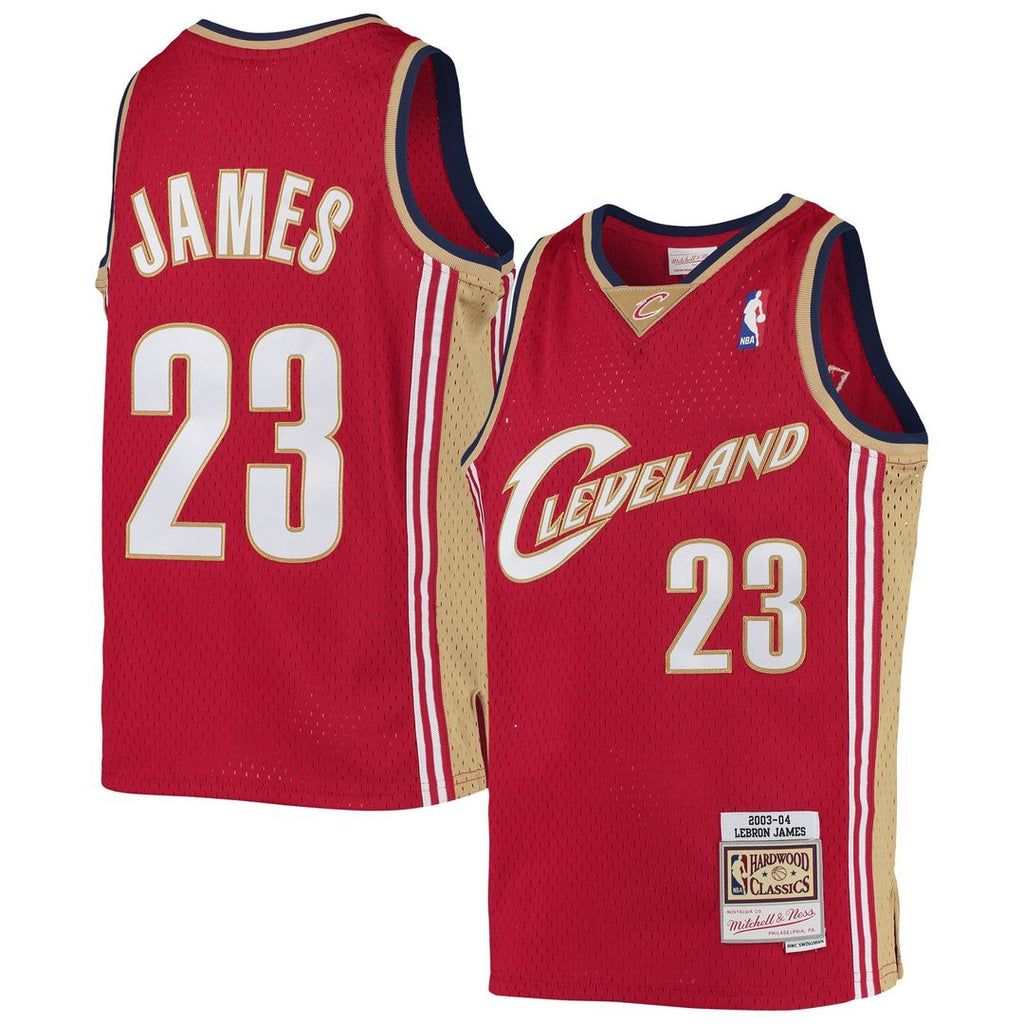 LeBron James Cleveland Cavaliers Mitchell & Ness Youth 2003-04 Hardwood Classics Swingman Jersey - Wine | NBA Fan Gear