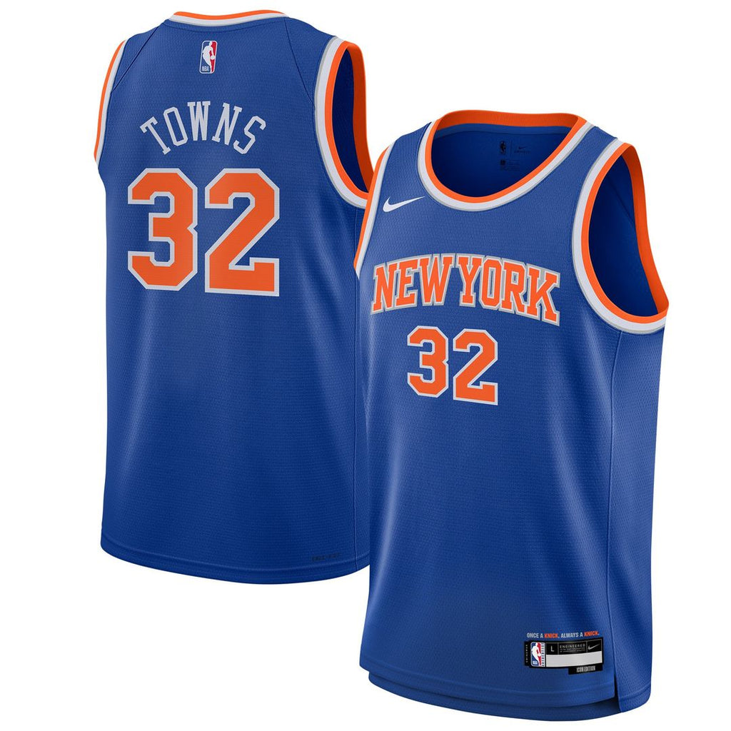 Karl-Anthony Towns New York Knicks Nike Youth Swingman Jersey - Icon Edition - Blue | NBA Fan Gear