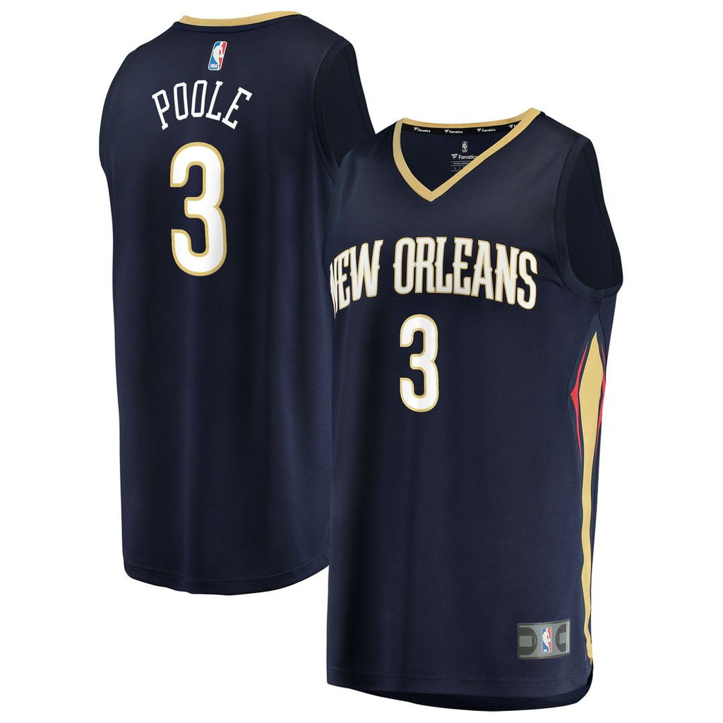 Jordan Poole New Orleans Pelicans Fanatics Fast Break Replica Jersey - Navy - Icon Edition | NBA Fan Gear