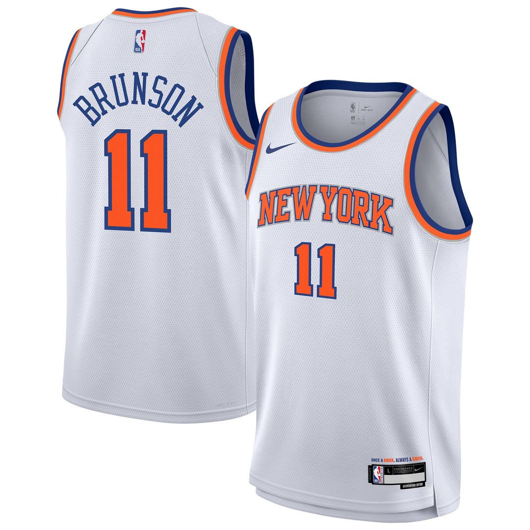 Jalen Brunson New York Knicks Nike Youth Association Swingman Jersey - White | NBA Fan Gear