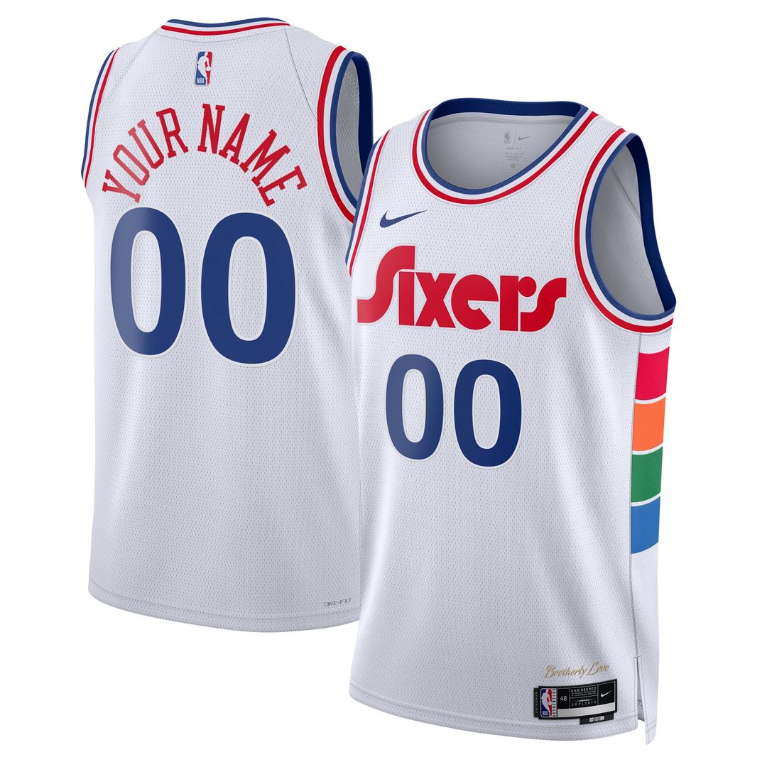 Philadelphia 76ers Nike Unisex 2024/ 25 Custom Swingman Jersey - City Edition - White | NBA Fan Gear