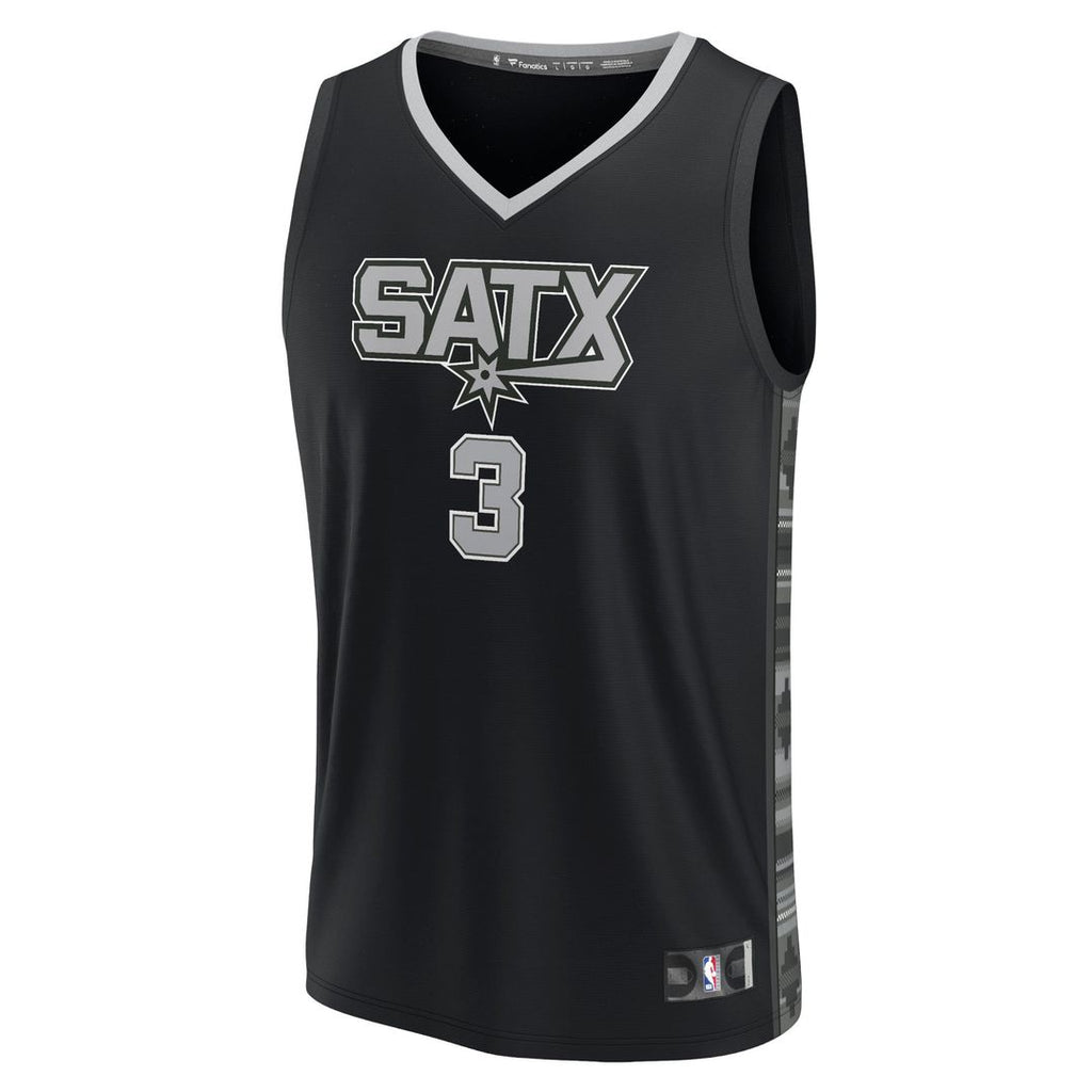 Keldon Johnson San Antonio Spurs Fanatics Fast Break Replica Player Jersey - Statement Edition - Black | NBA Fan Gear