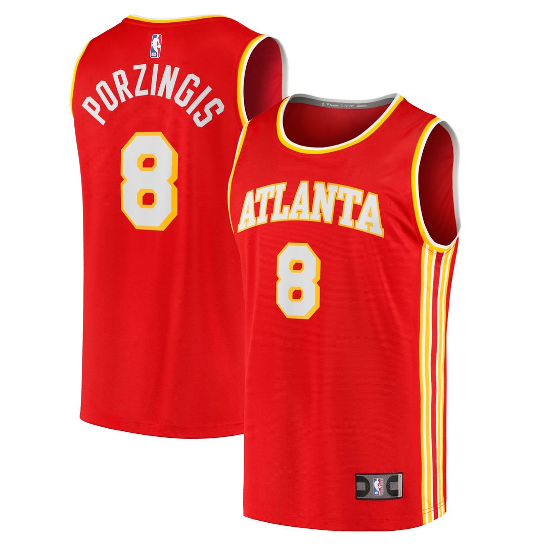 Kristaps Porziņģis Atlanta Hawks Fanatics Fast Break Replica Jersey - Red - Icon Edition | NBA Fan Gear