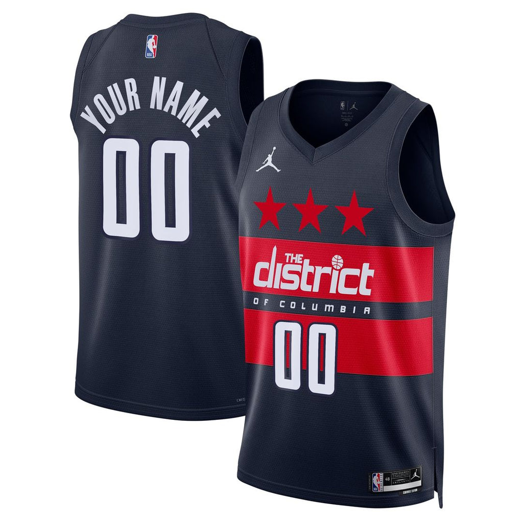 Washington Wizards Jordan Brand Unisex 2024/ 25 Custom Swingman Jersey - Statement Edition - Navy | NBA Fan Gear