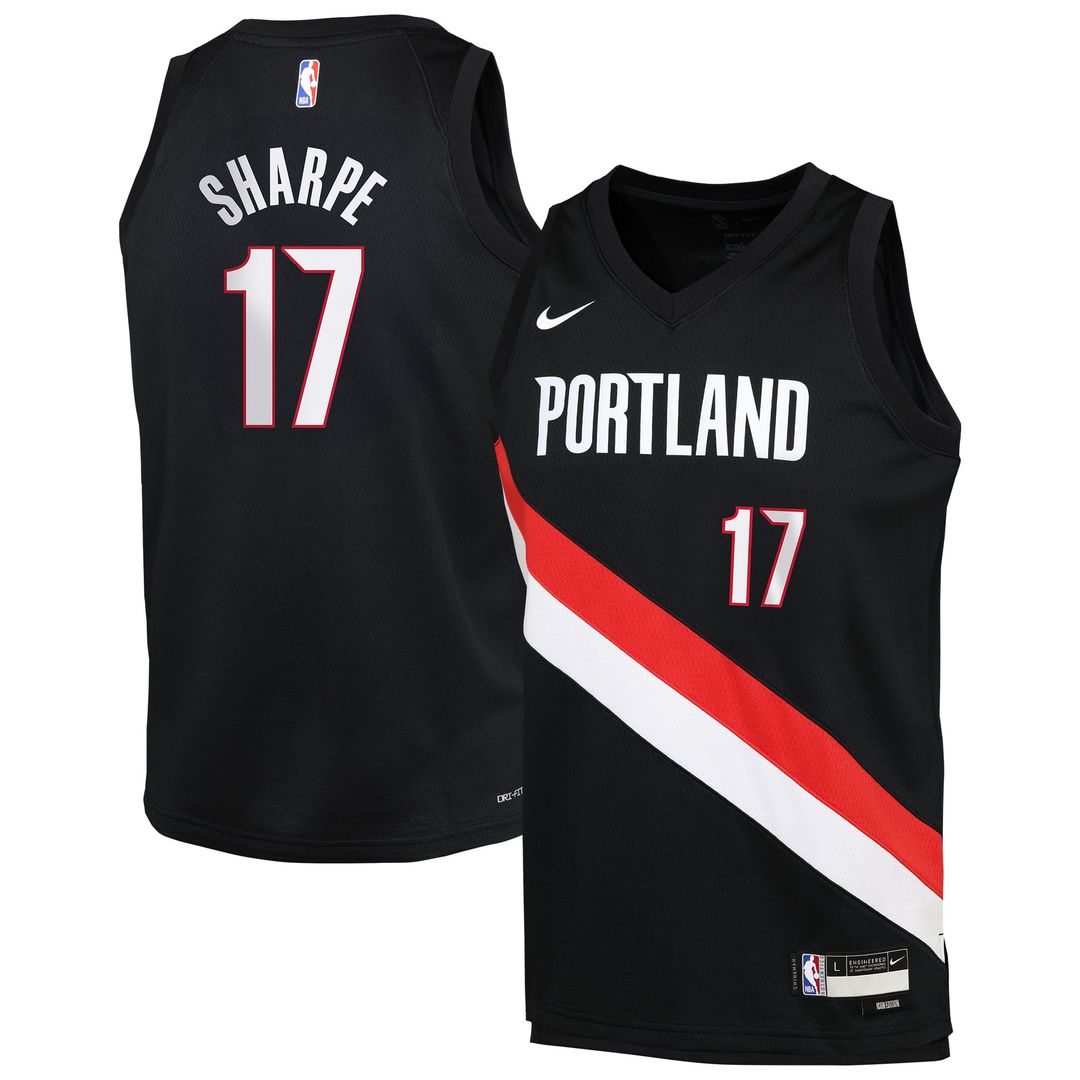 Shaedon Sharpe Portland Trail Blazers Nike Youth Icon Edition Swingman Jersey - Black | NBA Fan Gear