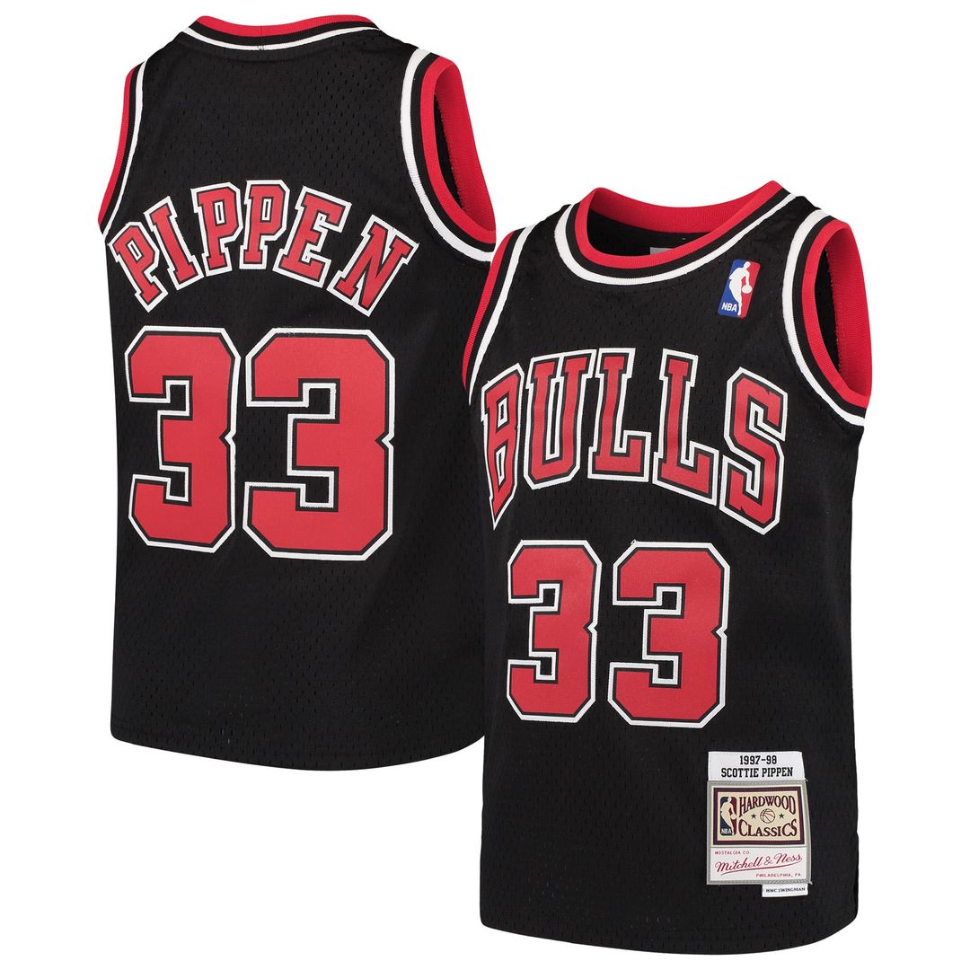 Scottie Pippen Chicago Bulls Mitchell & Ness Youth Hardwood Classics Swingman Throwback Jersey - Black | NBA Fan Gear