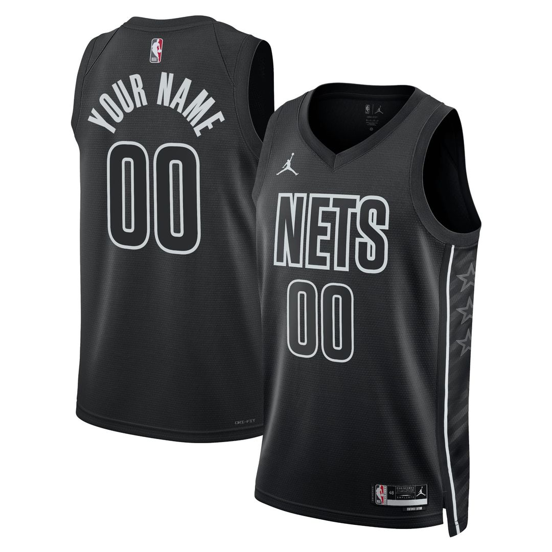 Brooklyn Nets Jordan Brand Unisex 2022/ 23 Swingman Custom Jersey - Statement Edition - Black | NBA Fan Gear
