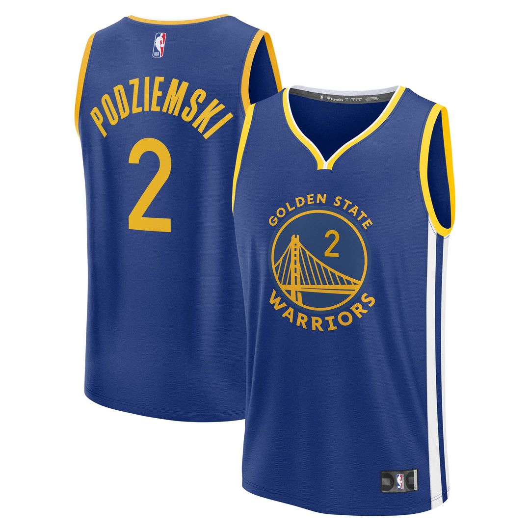 Brandin Podziemski Golden State Warriors Fanatics Fast Break Replica Player Jersey - Icon Edition - Royal | NBA Fan Gear