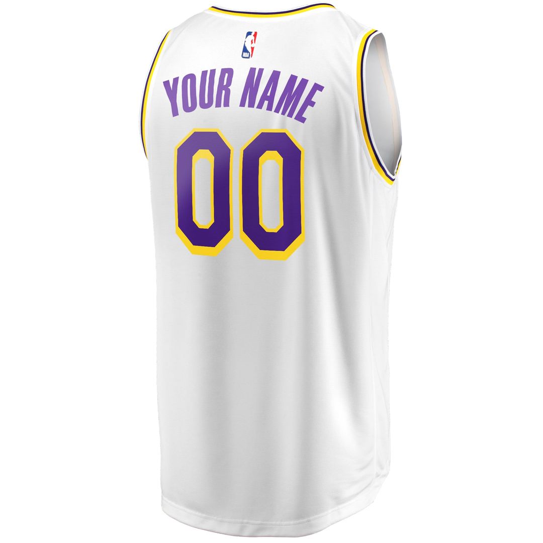 Los Angeles Lakers Fanatics Fast Break Custom Replica Jersey - Association Edition - White | NBA Fan Gear