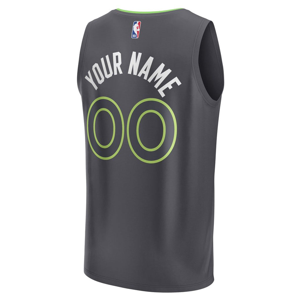 Minnesota Timberwolves Fanatics Youth Custom Fast Break Jersey - Statement Edition - Black | NBA Fan Gear