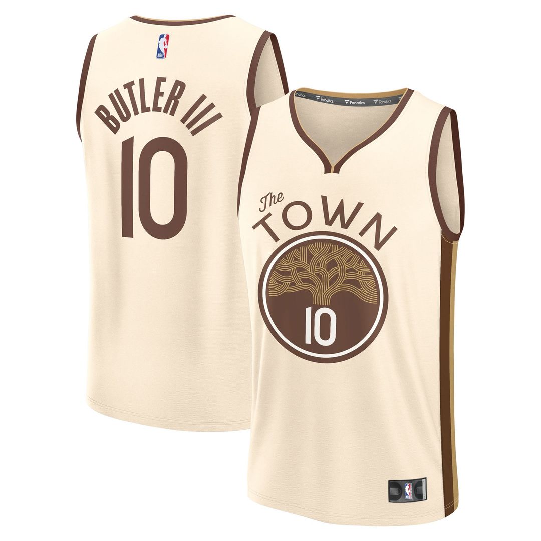 Jimmy Butler III Golden State Warriors Fanatics Youth 2025/ 26 City Edition Fast Break Jersey - Tan | NBA Fan Gear